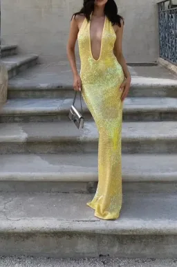 Natalie Rolt Delilah Gown Yellow Size 10 for rent on The Volte - image 5