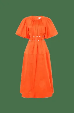Aje Cosette Tie Back Midi Dress Orange Size 6 for rent on The Volte - image 4