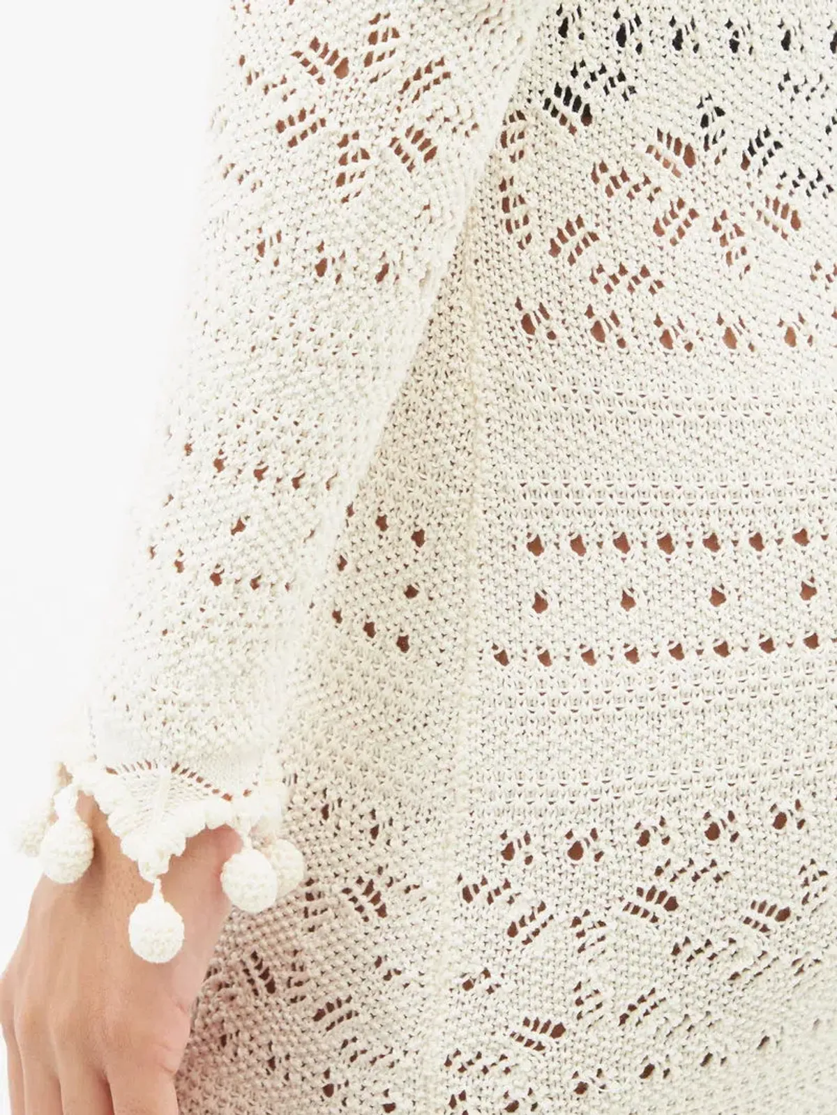 Zimmermann Postcard Cotton Lace-Knitted Midi White Size 0/ AU 8 - Image 4