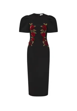 Rebecca Vallance Rosetta Midi Dress Black Size AU 12 for rent on The Volte - image 5