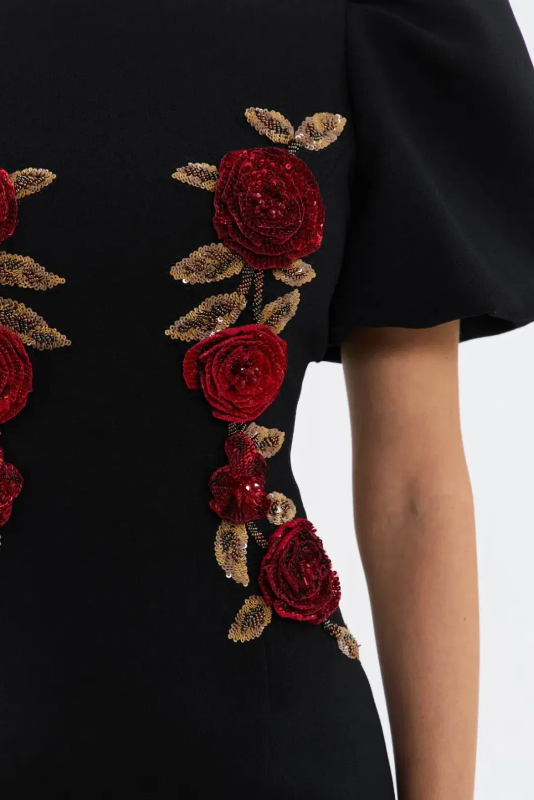 Rebecca Vallance Rosetta Midi Dress Black Size AU 12 for rent on The Volte - main image