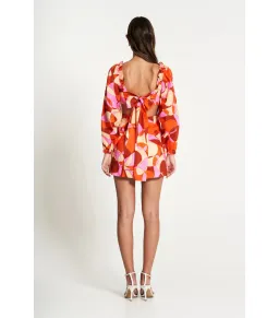 Sofia The Label Goldie Cut Out Mini Dress Retro Print Size AU 8 for rent on The Volte - image 2