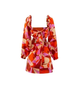 Sofia The Label Goldie Cut Out Mini Dress Retro Print Size AU 8 for rent on The Volte - image 5