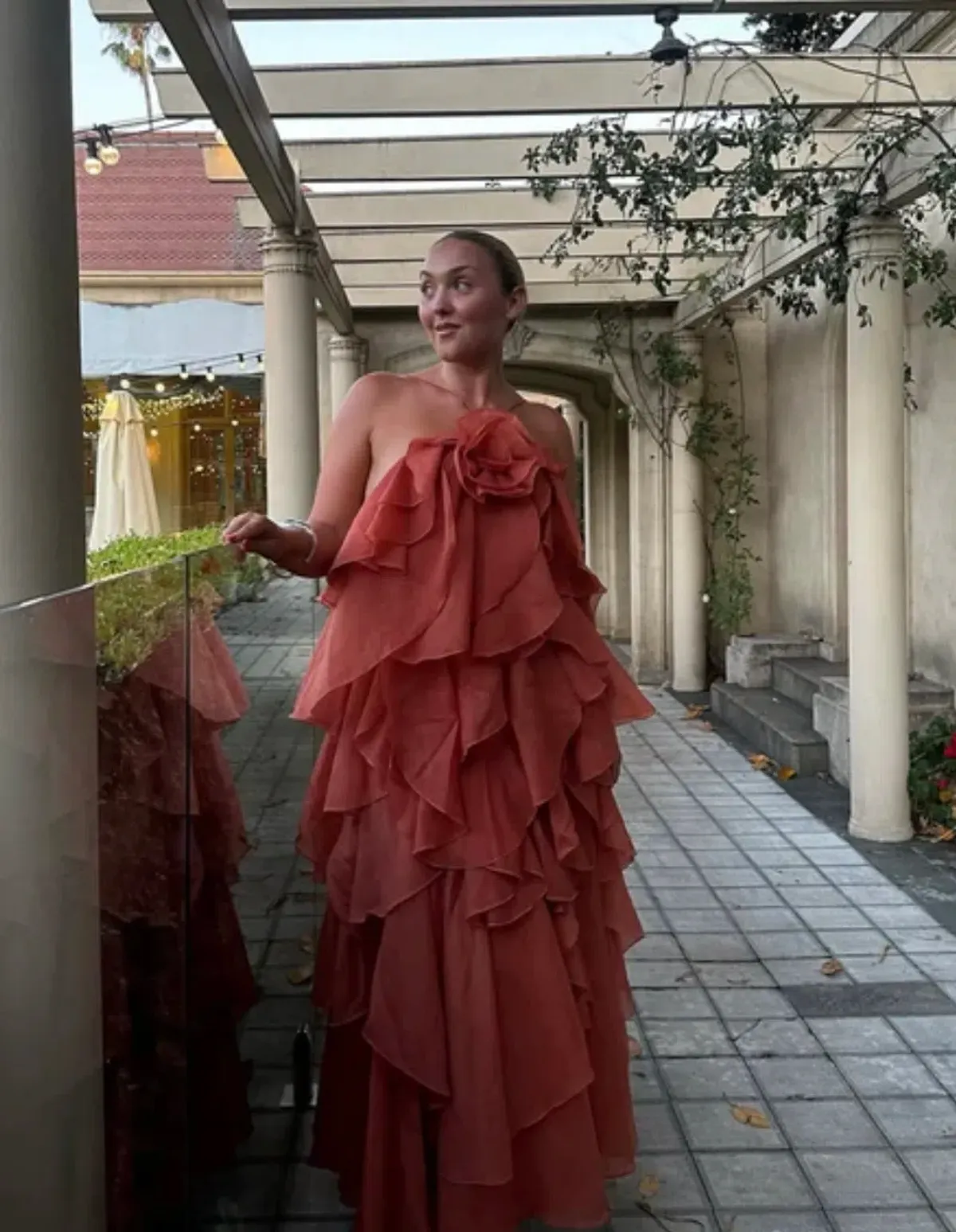 Aje Pandorea Maxi Dress Coral Clay Size 16 - Image 7