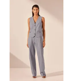 Shona Joy Asher Oversized Tailored Vest in Steel Grey Size AU 8 for rent on The Volte - image 1