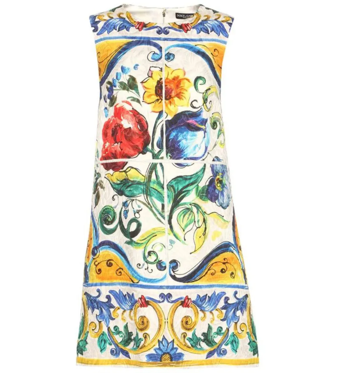 Dolce & Gabbana Majolica Print Mini Dress Multi Size AU 6 for rent on The Volte - main image