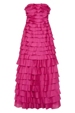 Aje Fleur Pleated Gown Pink Size 6 for rent on The Volte - image 11