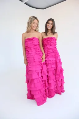 Aje Fleur Pleated Gown Pink Size 6 for rent on The Volte - image 2