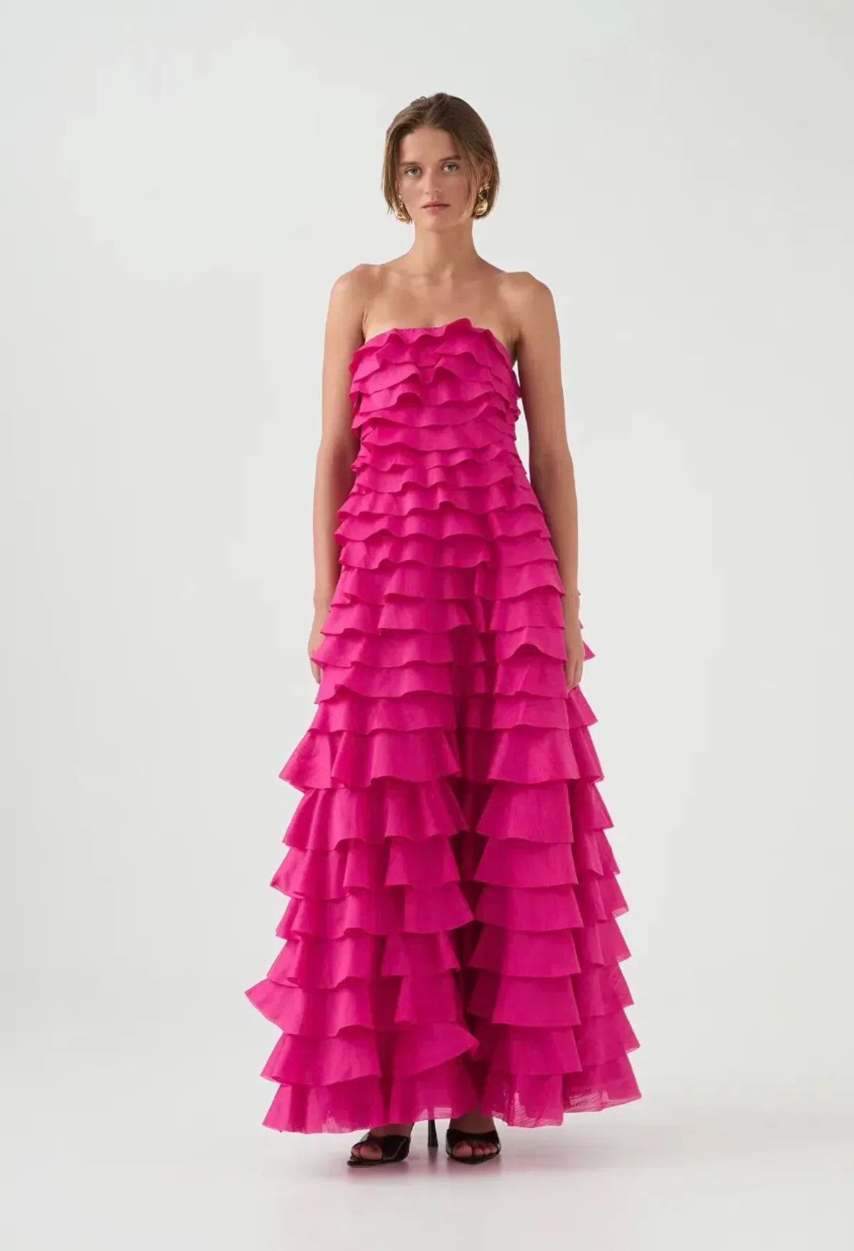 Aje Fleur Pleated Gown Magenta Size 10 - Image 6