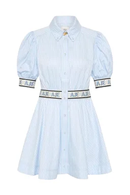 Aje Harling Logo Mini Dress in Muted Sky Size AU 8 for rent on The Volte - image 5