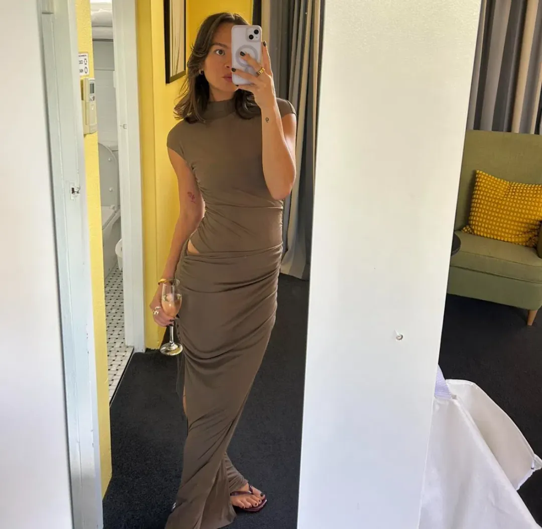 Benni Milo Mesh Maxi in Mushroom Size S/AU 8 for rent on The Volte - main image