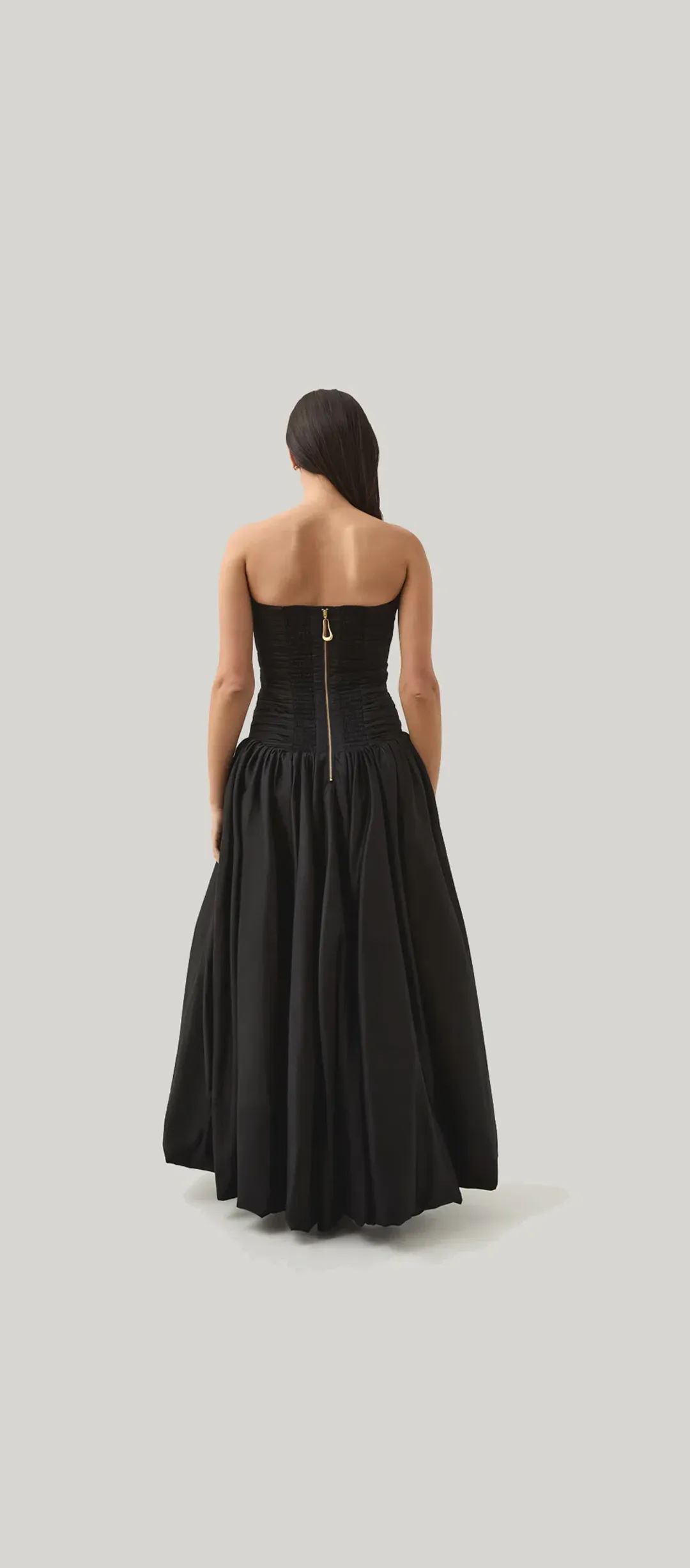 Aje Violette Bubble Hem Maxi Dress Black Size 12 for rent on The Volte - main image