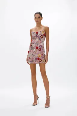 Rachel Gilbert Francesca Mini Dress Pink Multi Size 0 / AU 6 for rent on The Volte - image 2