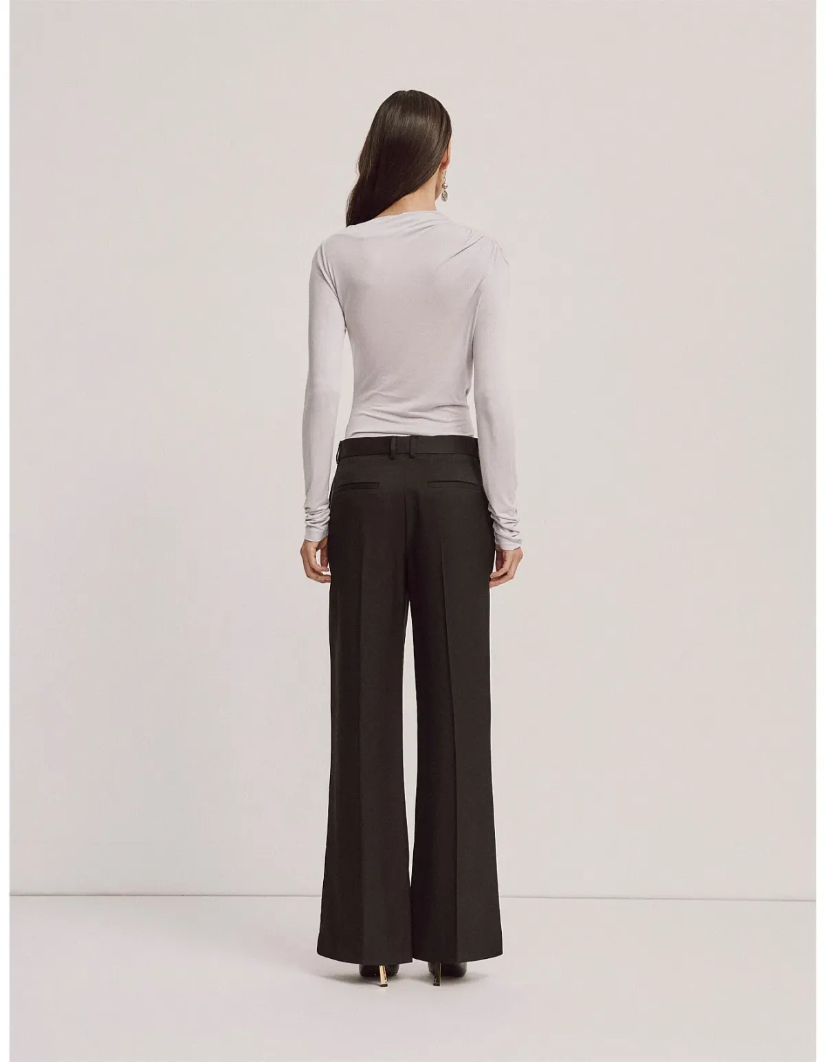 Ninety Percent Iphis Draped Long Sleeve Top in Enoki Mushroom Size M/ AU 12 - Image 4