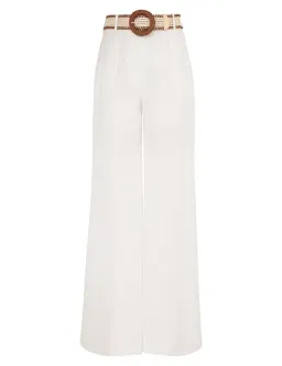 Zimmermann Golden Tuck Pant in Ivory Size 1 / AU 10 for rent on The Volte - image 4
