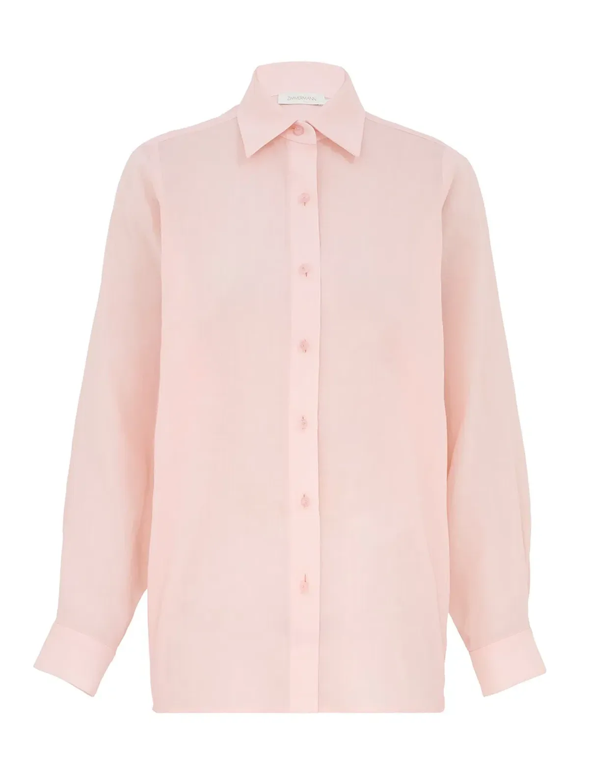 Zimmermann Crush Oversized Shirt in Pink Size 1 / AU 10 - Image 4