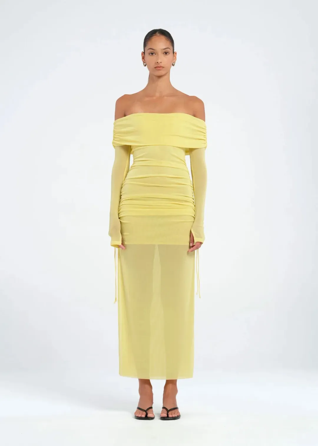 Benni Blaire Midi Dress Lemon Size AU 8 for rent on The Volte - main image