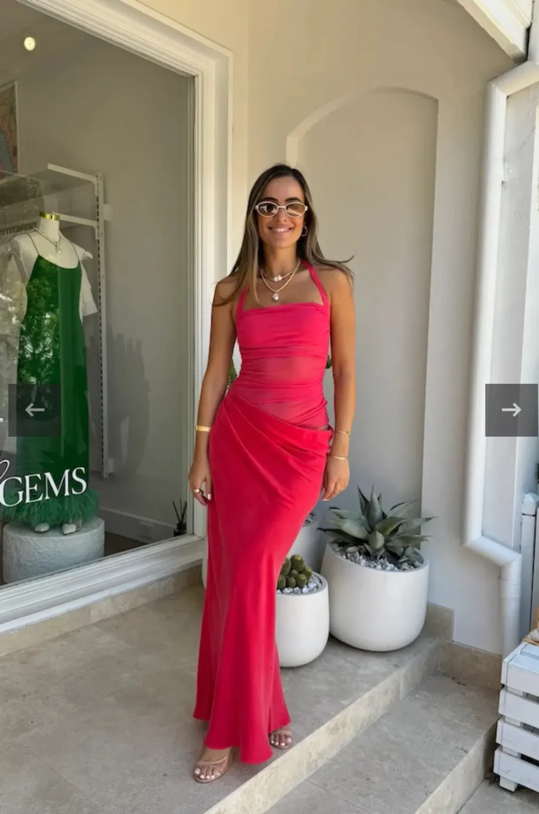 BENNI Gina Maxi Dress Watermelon Size AU 8 for rent on The Volte - main image