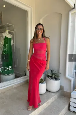 BENNI Gina Maxi Dress Watermelon Size AU 8 for rent on The Volte - image 4