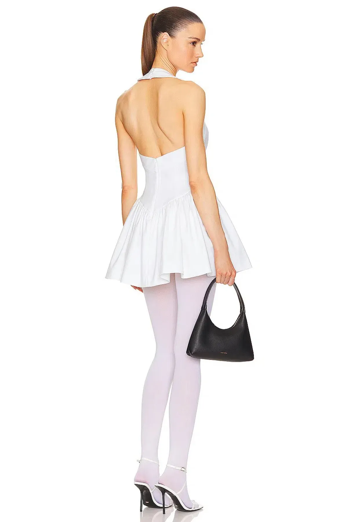 Helsa Faille Halter Mini Dress White Size S / AU 8 - Image 2