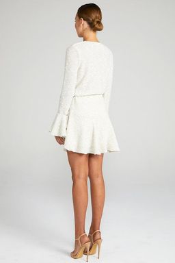 Shona Joy 'AIMEE FRILL CUFF DRAWSTRING MINI DRESS' White Size 12 for rent on The Volte - image 3