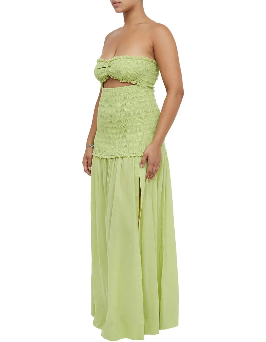 Bec & Bridge Solstice Strapless Maxi Dress Green Size AU 8 for rent on The Volte - main image