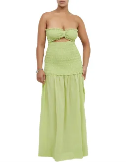 Bec & Bridge Solstice Strapless Maxi Dress Green Size AU 8 for rent on The Volte - image 1