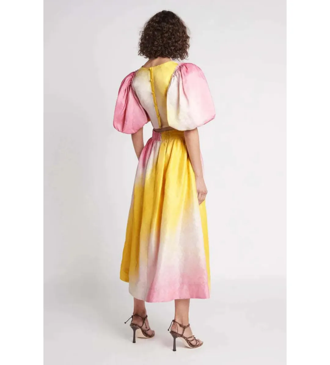 Aje Cloud Burst Puff Sleeve Cropped Top & Midi Skirt AU 8 for rent on The Volte - main image