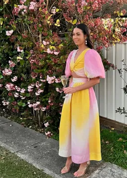 Aje Cloud Burst Puff Sleeve Cropped Top & Midi Skirt AU 8 for rent on The Volte - image 3