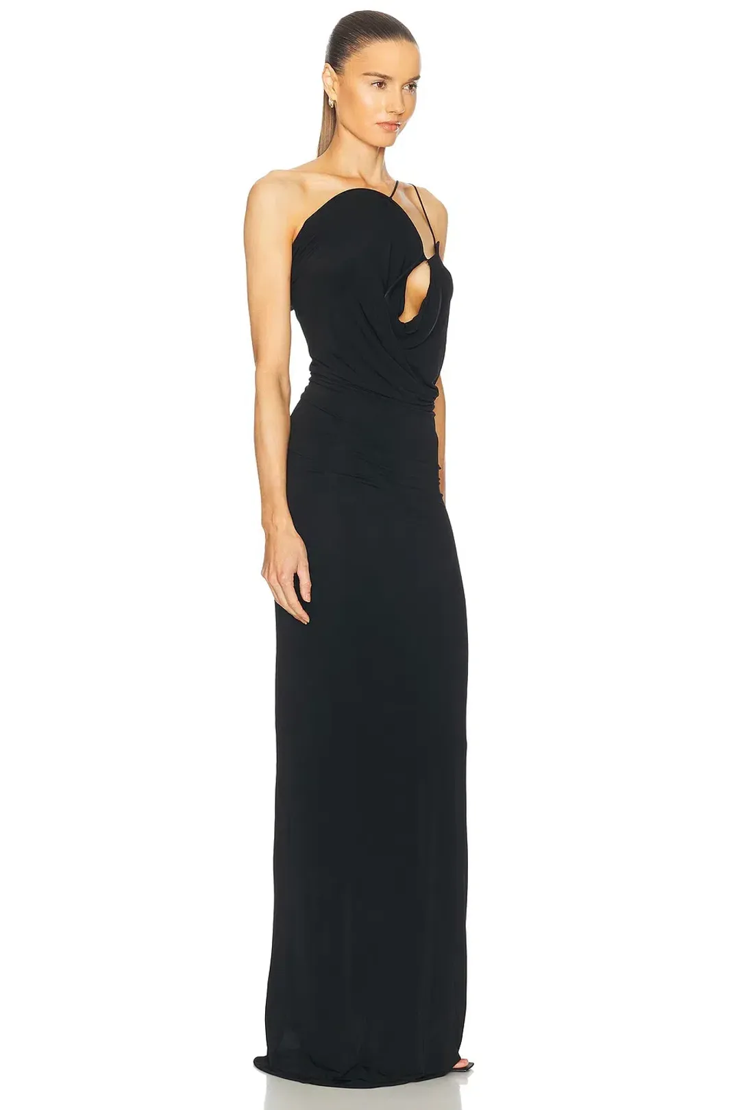 Christopher Esber Wave Coil Maxi Dress Black Size 8 for rent on The Volte - main image