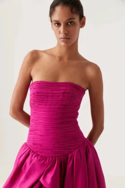 AJE Violette Bubble Hem Maxi Dress Deep Magenta Size AU 8 for rent on The Volte - image 4