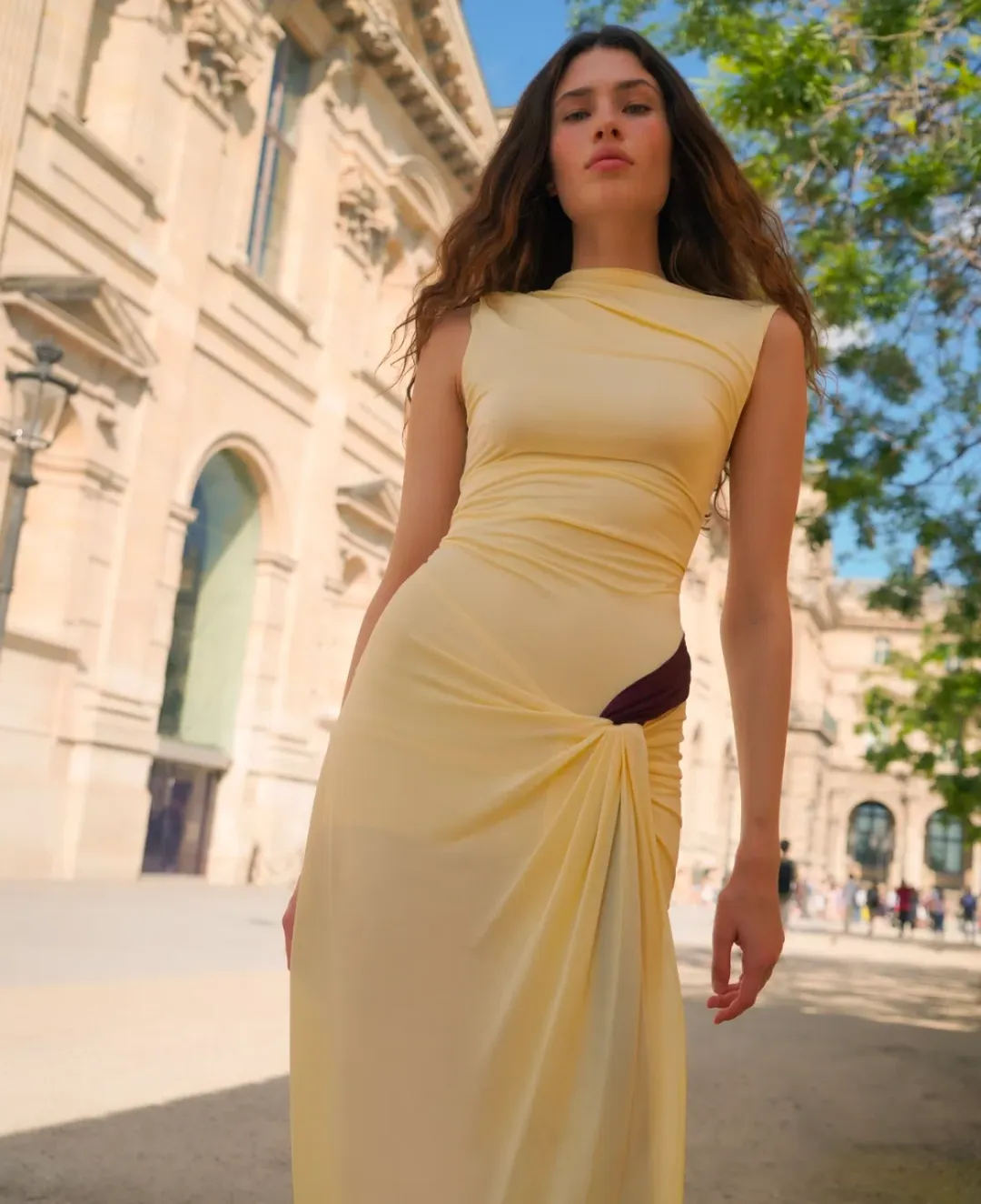 Bec & Bridge Greta Twist Maxi Dress Yellow Size AU 8 for rent on The Volte - main image