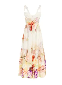 Leo Lin Rose Bustier Midi Dress Size 6 for rent on The Volte - image 2