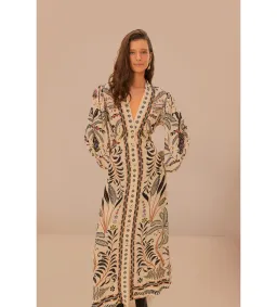 Farm Rio Sand Classic Nature Maxi Dress in Beige Size L/ AU 16 for rent on The Volte - image 2