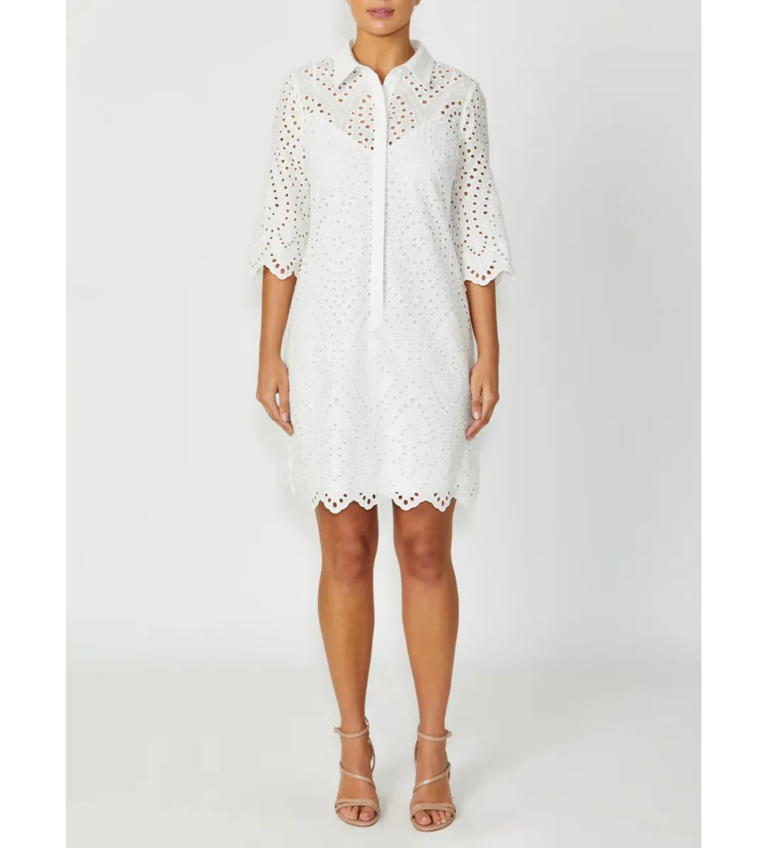 Anthea Crawford Eva Ivory Lace Dress White Size AU 12 for rent on The Volte - main image