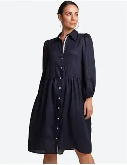 Eb&ive Studio Midi Shirt Dress Navy Size S/ AU 8 for rent on The Volte - image 2