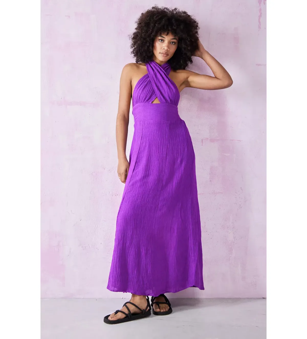 Faithfull The Brand Tropiques Maxi Dress Violet size 10 - Image 3