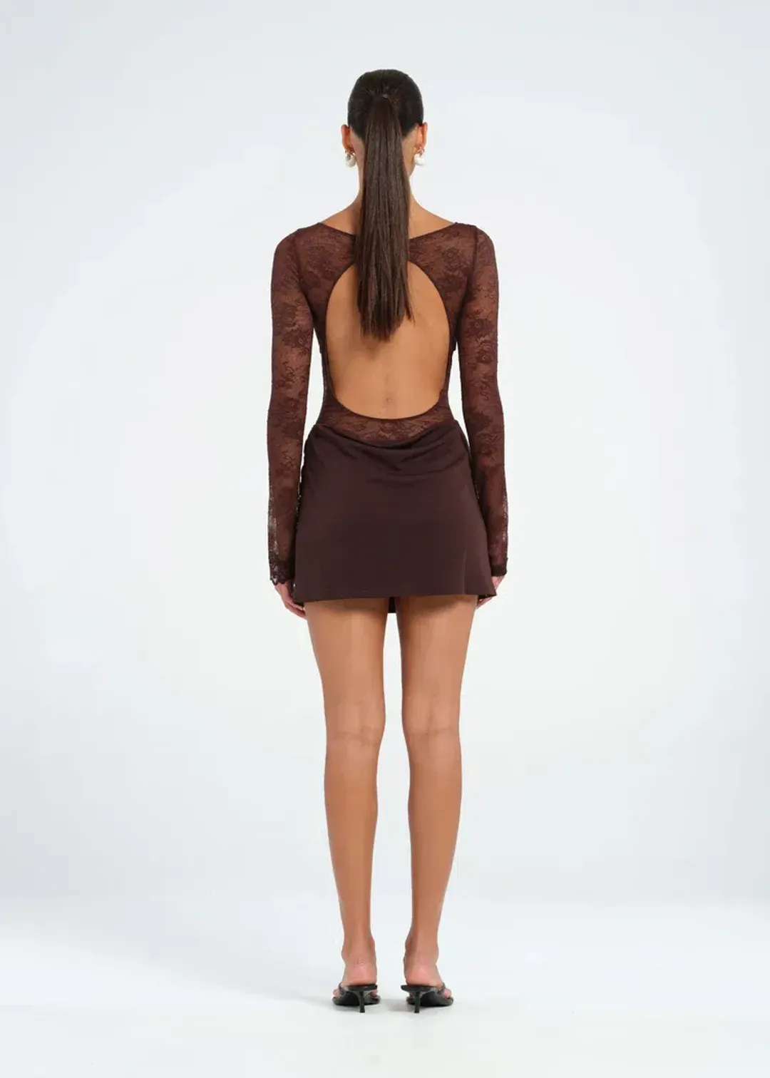 Benni Oskar Mini Dress Brown Size 6 for rent on The Volte - main image