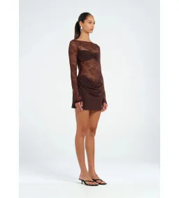 Benni Oskar Mini Dress Chocolate Size AU 10 for rent on The Volte - image 7