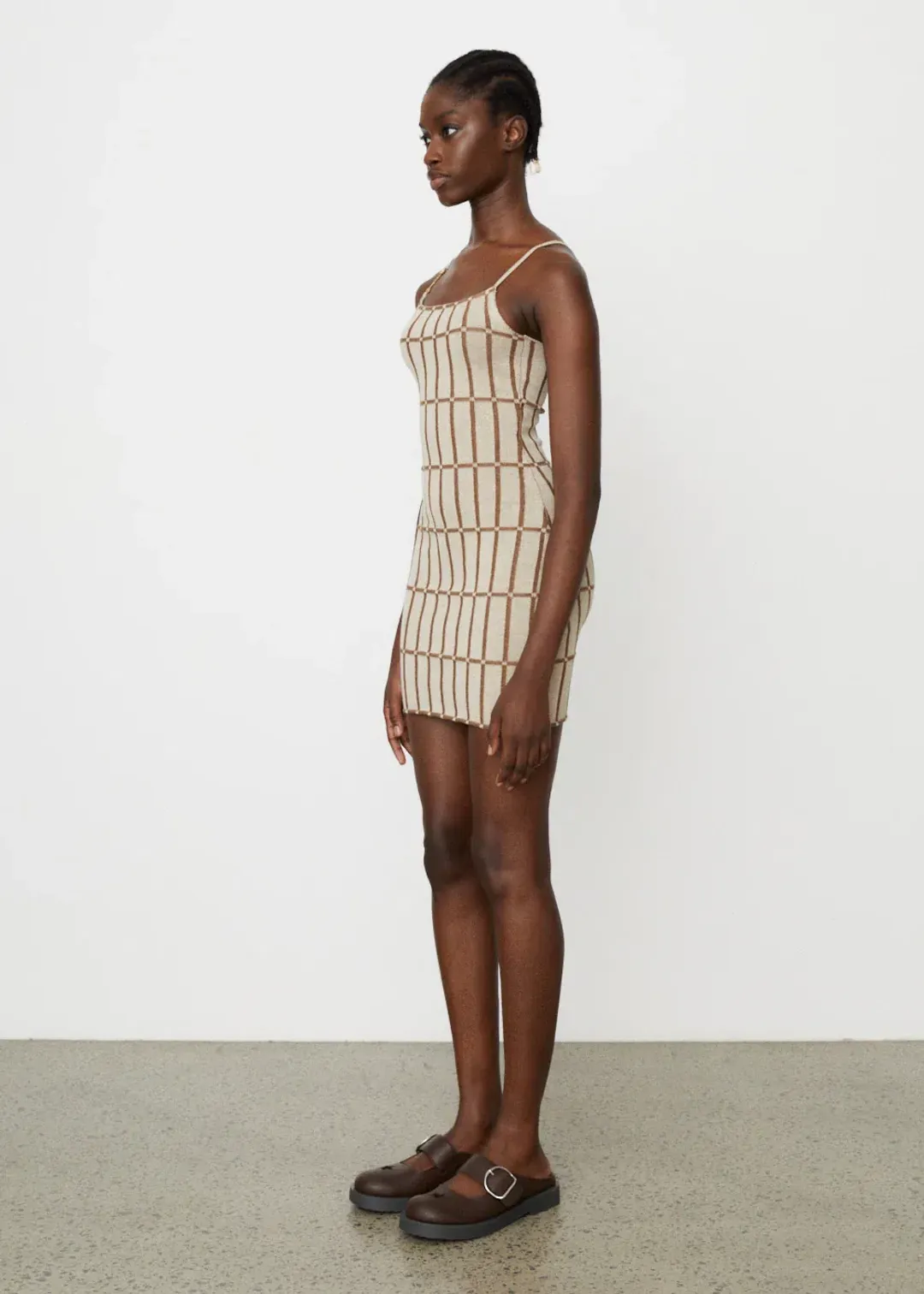 Jacquemus La Robe Maille Malha Mini Dress Beige Size 36/AU 8 for rent on The Volte - main image