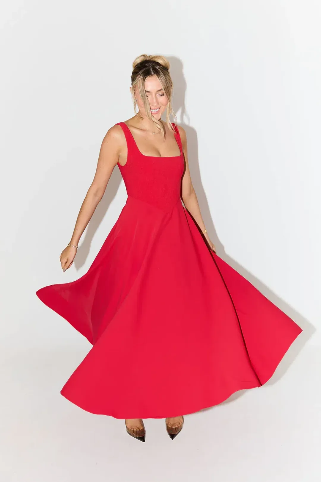 Odd Muse The Ultimate Muse Midi Dress Red Size AU 6 for rent on The Volte - main image