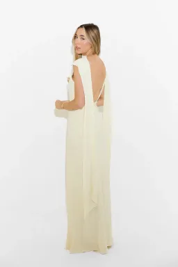 Odd Muse The Ultimate Muse Drape Back Maxi Dress Buttercream Size M/AU 10 for rent on The Volte - image 3