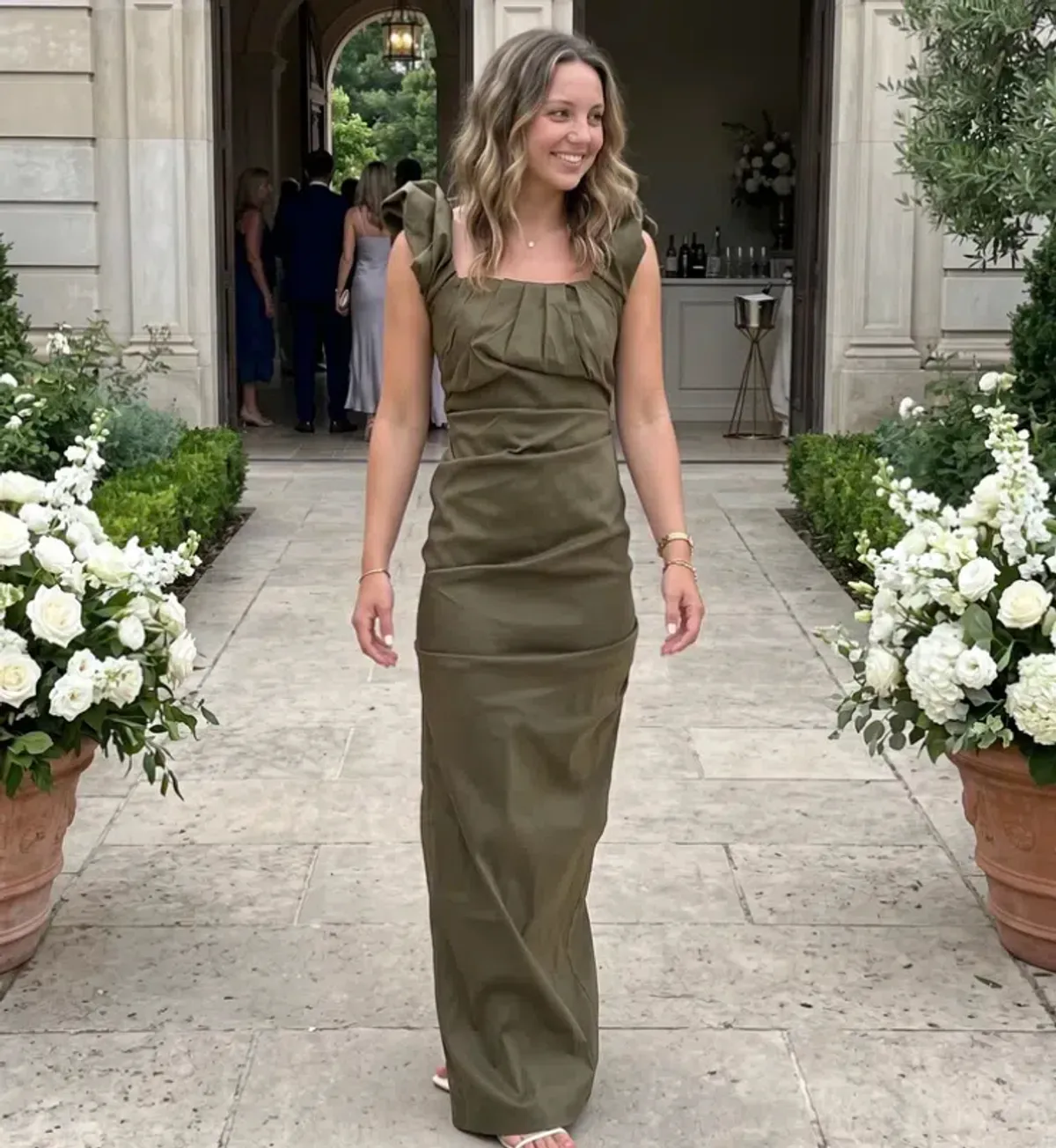 Rachel Gilbert Kalina Gown Olive Size 1/AU 8 - Image 1