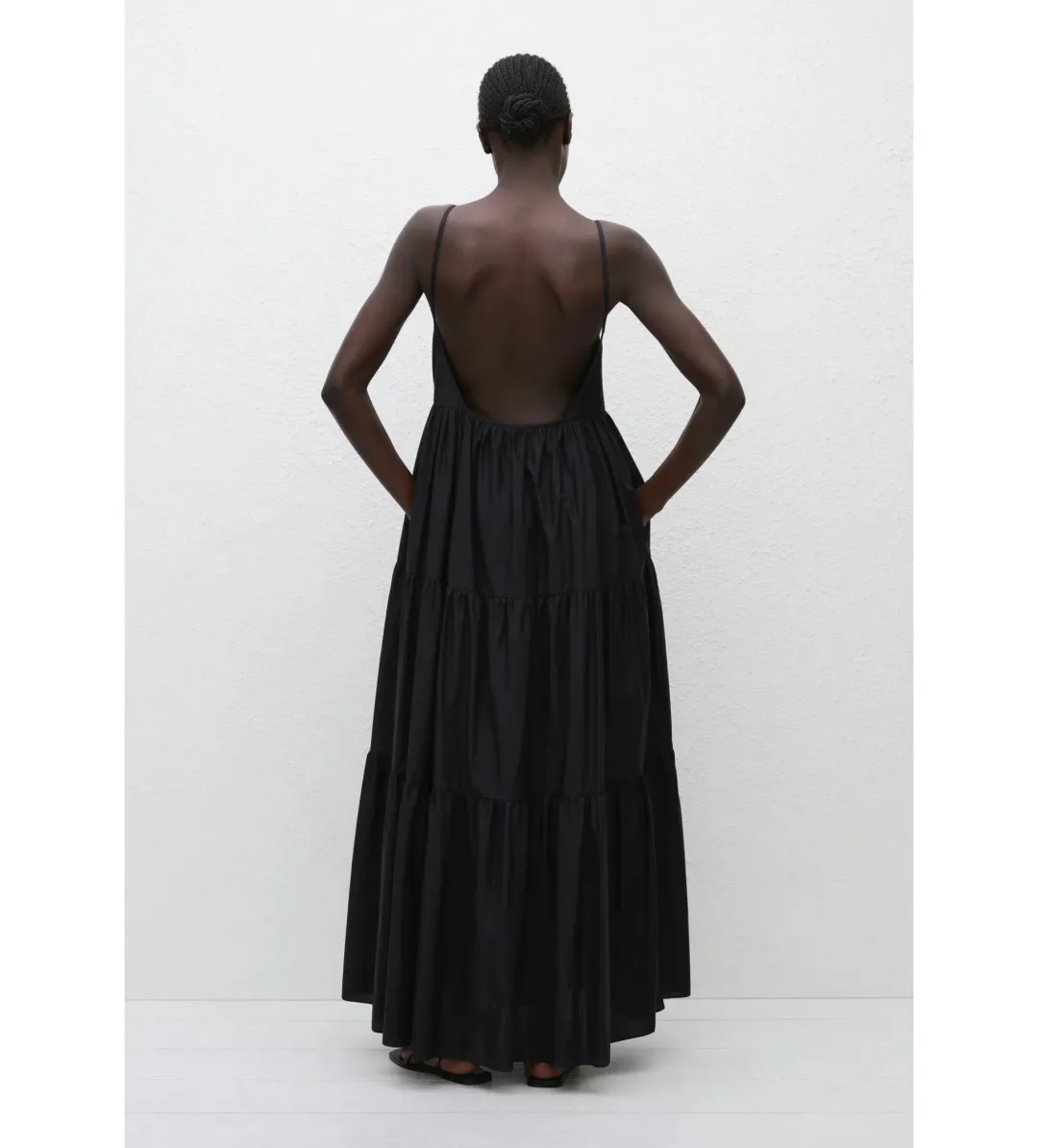 Matteau Tiered Low Back Sundress Black Size 2 / AU 8 for rent on The Volte - main image