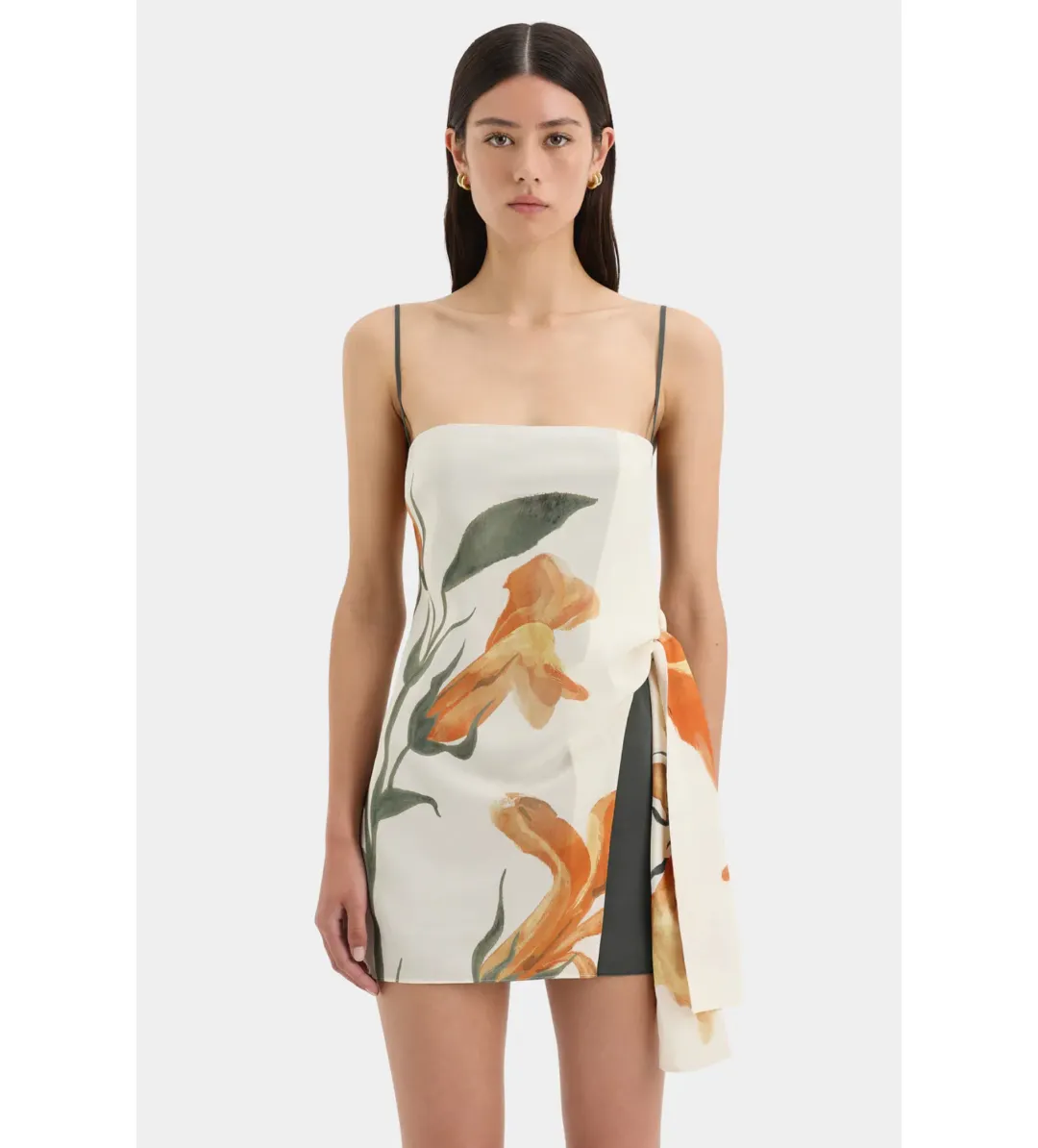 Sir the Label Constance Tie Mini Dress Iris Floral Size 2 / AU 10 for rent on The Volte - main image