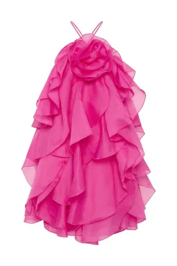 Aje Pandorea Layered Mini Dress Fuschia Pink Size 10 for rent on The Volte - image 4