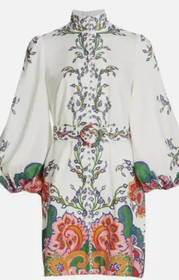 Zimmermann The Lovestruck Buttoned Tunic Mini Print Size 12 for rent on The Volte - image 1