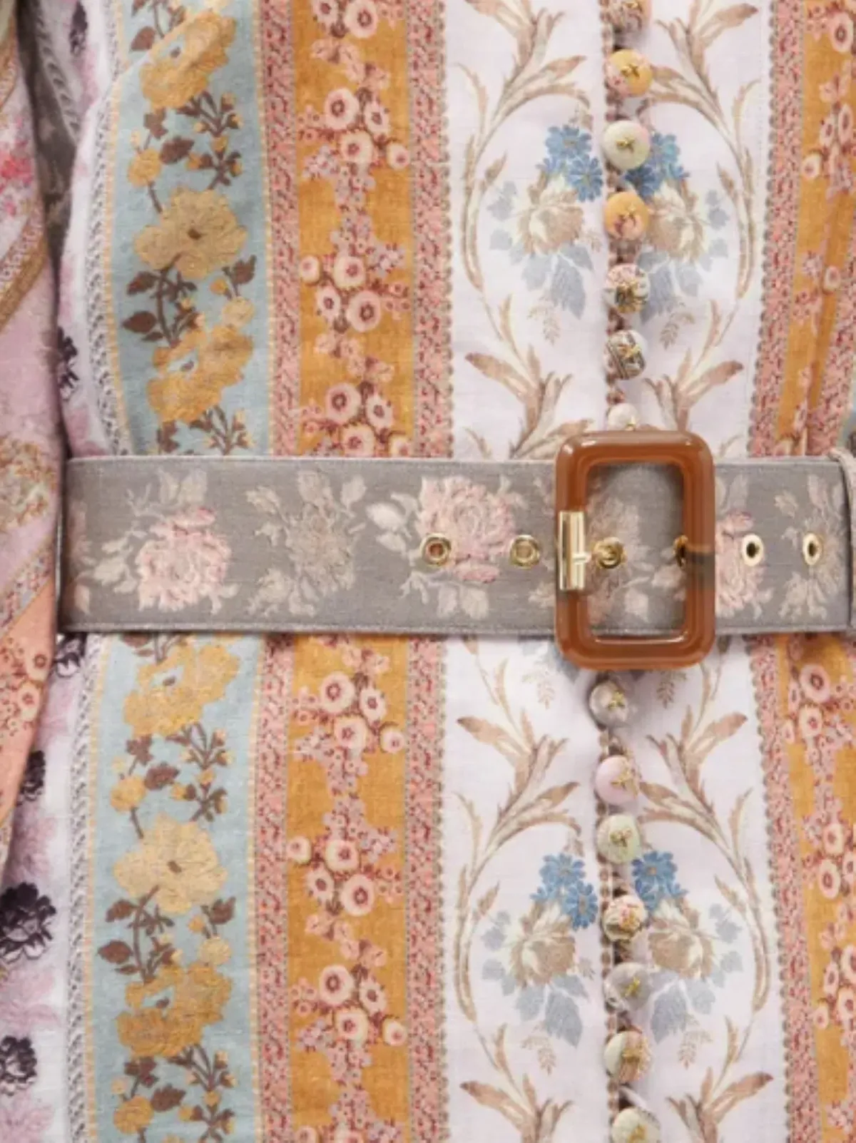 ZIMMERMANN Luminous stripe patchwork-print linen mini dress AU 10 - Image 2