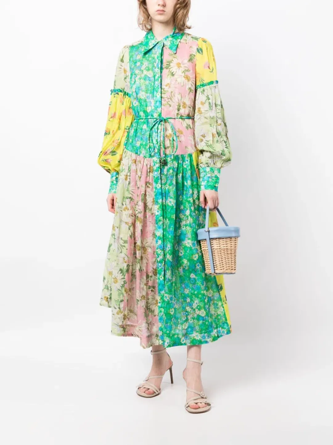 Alemais Kenzie Patchwork Shirt Dress size 12 for rent on The Volte - main image