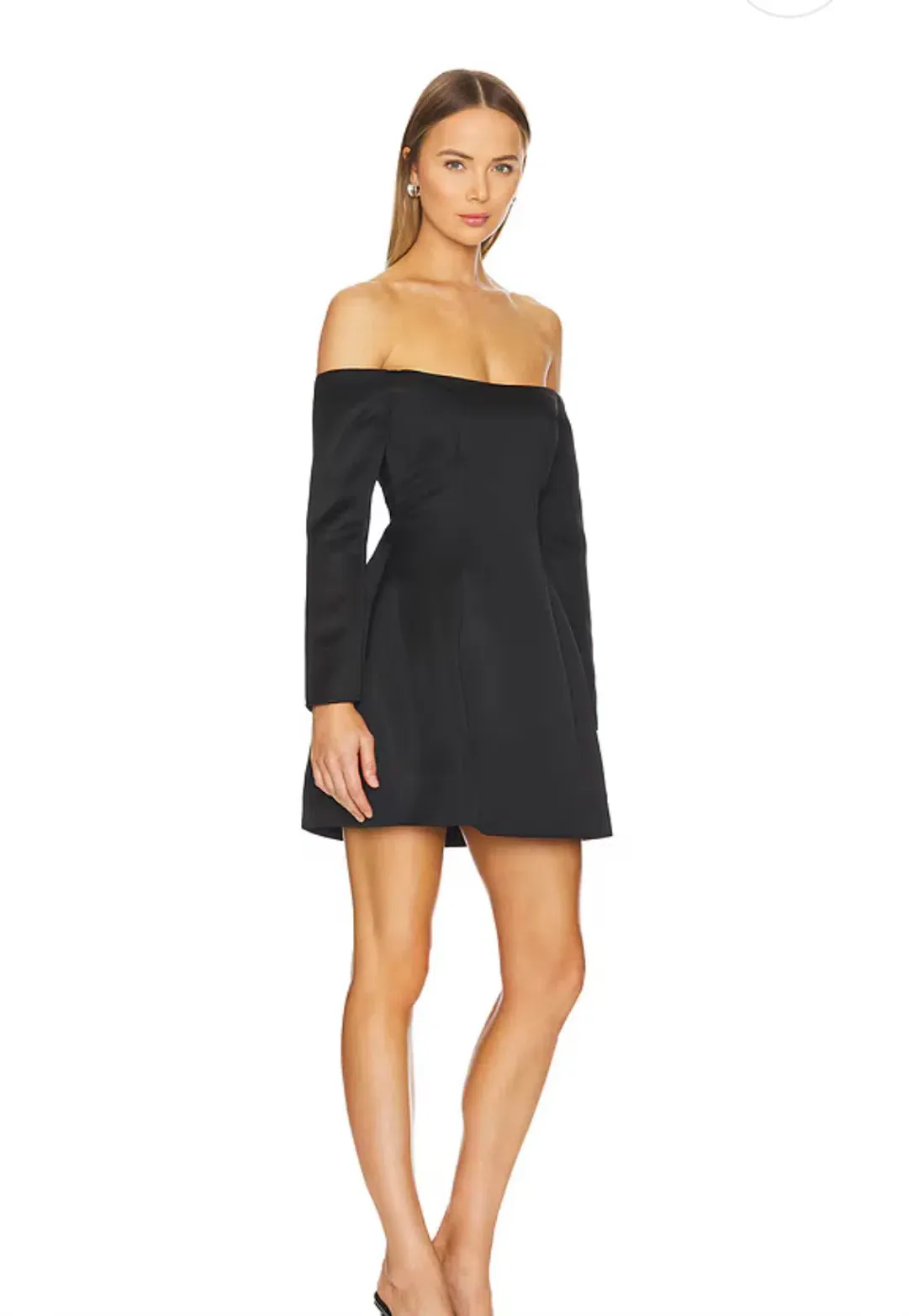 Elliatt Vida Off The Shoulder Day Mini Dress Black Size AU 10 for rent on The Volte - main image